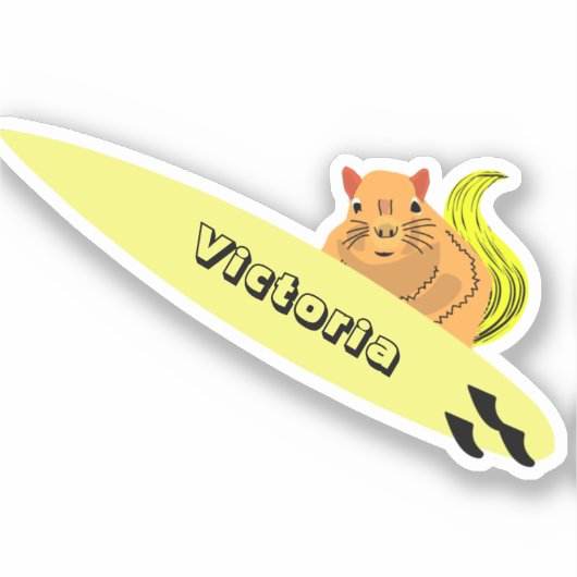 Naughty Squirrel #2176 Surfing Sticker (Voorkant)