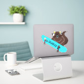 Naughty Squirrel #218 Hailey Skateboarding Sticker (Laptop op bureau)