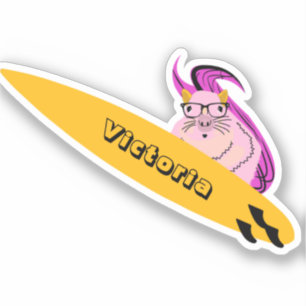 Naughty Squirrel #2274 Surfing Sticker