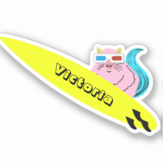 Naughty Squirrel #2283 Surfing Sticker