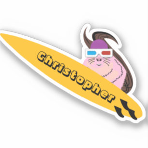 Naughty Squirrel #229 Surfing Sticker