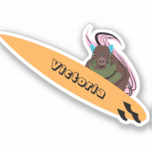 Naughty Squirrel #2443 Surfing Sticker