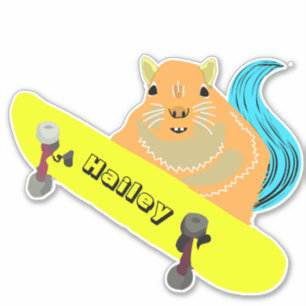 Naughty Squirrel #273 Hailey Skateboarding Sticker