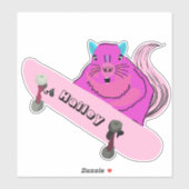 Naughty Squirrel #274 Hailey Skateboarding Sticker (Vel)