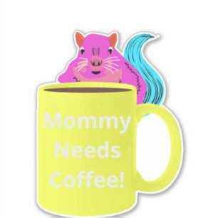 Naughty Squirrel #279 Koffiebeker Sticker