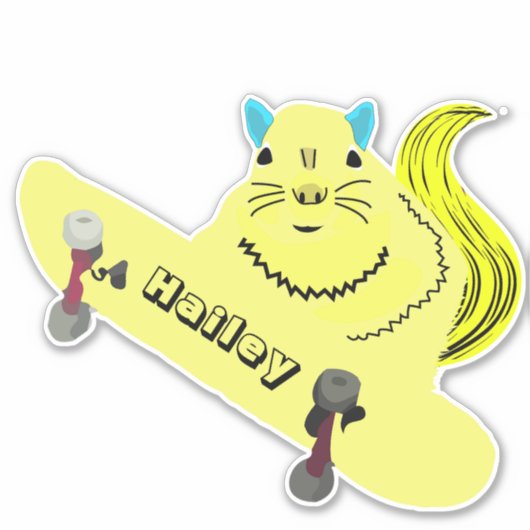 Naughty Squirrel #283 Hailey Skateboarding Sticker (Voorkant)