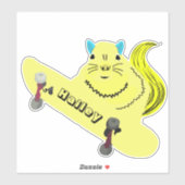Naughty Squirrel #283 Hailey Skateboarding Sticker (Vel)