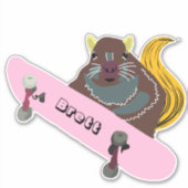 Naughty Squirrel #291 Brett Skateboarding Sticker (Voorkant)