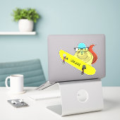 Naughty Squirrel #295 Brett Skateboarding Sticker (Laptop op bureau)