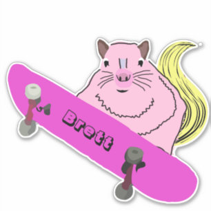Naughty Squirrel #317 Brett Skateboarding Sticker