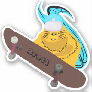 Naughty Squirrel #338 Brett Skateboarding Sticker
