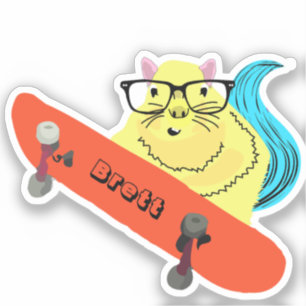 Naughty Squirrel #343 Brett Skateboarding Sticker