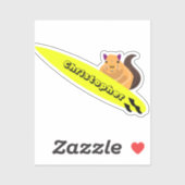 Naughty Squirrel #351 Surfing Sticker (Vel)