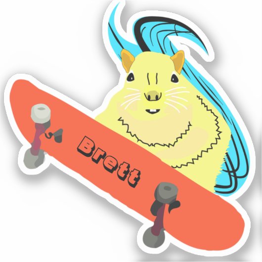 Naughty Squirrel #352 Brett Skateboarding Sticker (Voorkant)