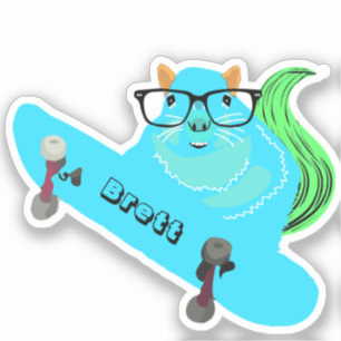 Naughty Squirrel #353 Brett Skateboarding Sticker
