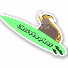 Naughty Squirrel #364 Surfing Sticker