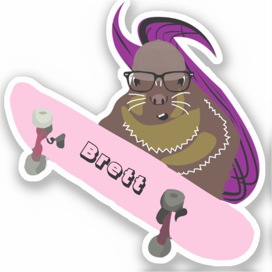 Naughty Squirrel #375 Brett Skateboarden Sticker (Voorkant)