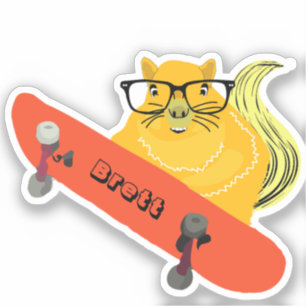 Naughty Squirrel #382 Brett Skateboarding Sticker