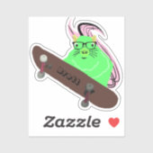 Naughty Squirrel #384 Brett Skateboarding Sticker (Vel)