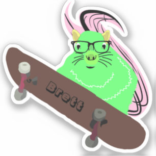 Naughty Squirrel #384 Brett Skateboarding Sticker