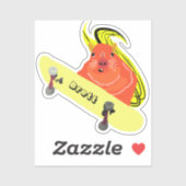 Naughty Squirrel #386 Brett Skateboarding Sticker (Vel)