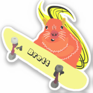 Naughty Squirrel #386 Brett Skateboarding Sticker