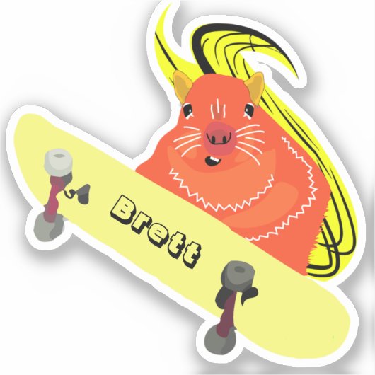 Naughty Squirrel #386 Brett Skateboarding Sticker (Voorkant)