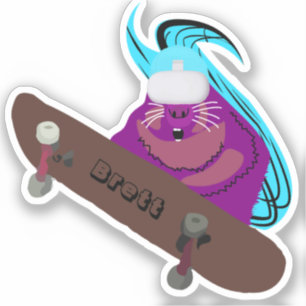 Naughty Squirrel #395 Brett Skateboarding Sticker