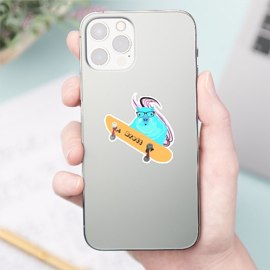 Naughty Squirrel #404 Brett Skateboarding Sticker (Telefoon)