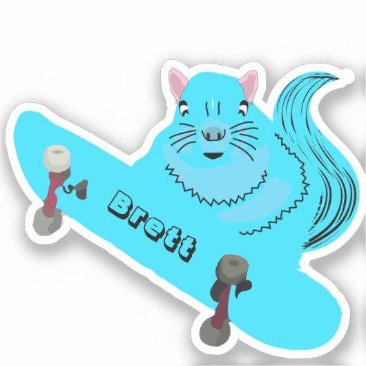 Naughty Squirrel #405 Brett Skateboarding Sticker (Voorkant)