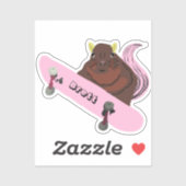Naughty Squirrel #412 Brett Skateboarding Sticker (Vel)