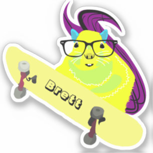 Naughty Squirrel #416 Brett Skateboarding Sticker