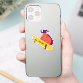 Naughty Squirrel #423 Brett Skateboarding Sticker (Telefoon)