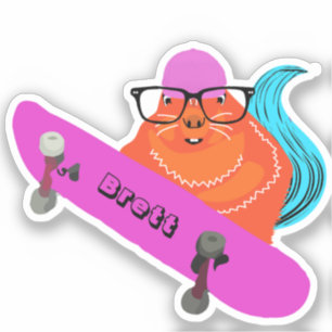 Naughty Squirrel #426 Brett Skateboarden Sticker