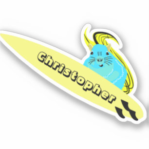 Naughty Squirrel #428 Surfing Sticker