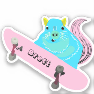 Naughty Squirrel #439 Brett Skateboarden Sticker