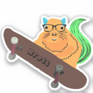 Naughty Squirrel #442 Brett Skateboarding Sticker