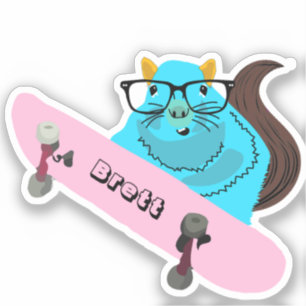 Naughty Squirrel #443 Brett Skateboarding Sticker