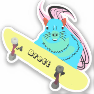 Naughty Squirrel #451 Brett Skateboarden Sticker