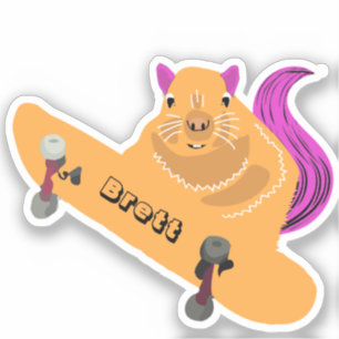 Naughty Squirrel #462 Brett Skateboarden Sticker