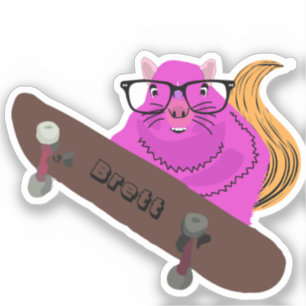 Naughty Squirrel #466 Brett Skateboarden Sticker