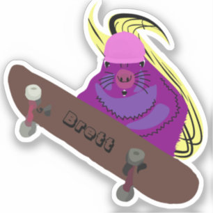 Naughty Squirrel #478 Brett Skateboarding Sticker