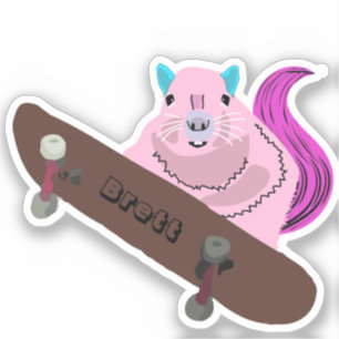 Naughty Squirrel #503 Brett Skateboarding Sticker