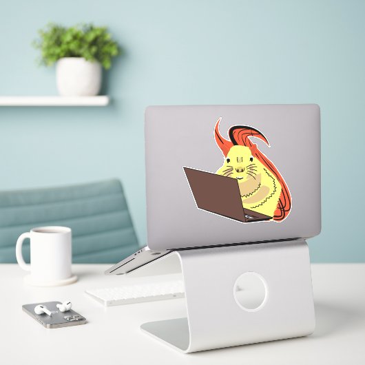 Naughty Squirrel #51 Sticker (Laptop op bureau)