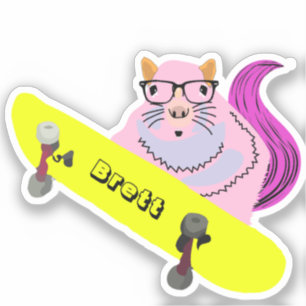 Naughty Squirrel #520 Brett Skateboarden Sticker