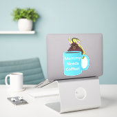 Naughty Squirrel #524 Koffiebeker Sticker (Laptop op bureau)