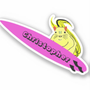 Naughty Squirrel #527 Surfing Sticker
