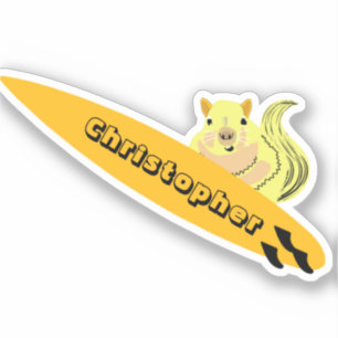 Naughty Squirrel #531 Surfing Sticker