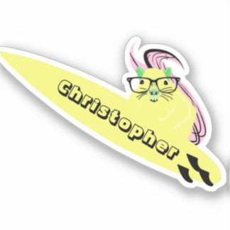 Naughty Squirrel #534 Surfing Sticker