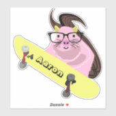 Naughty Squirrel #539 Skateboarden Sticker (Vel)